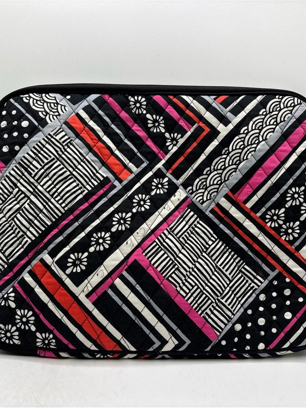 Vera Bradley Northern Stripes Black/Pink Women’s Quilted Laptop Bag